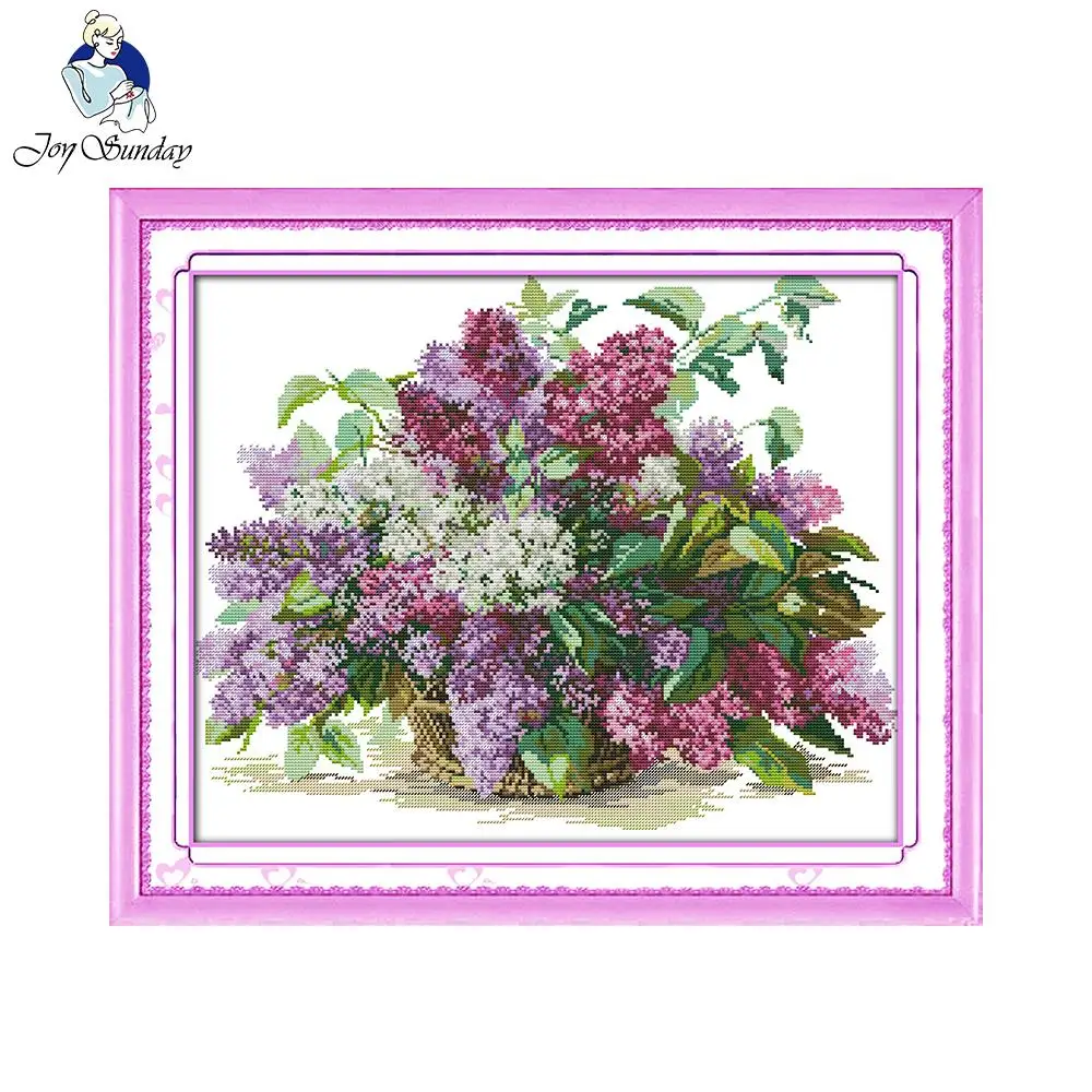 

Joy Sunday Lilac Pattern Handmade Needlework DIY Cross-stitching Crafts Cross stitch Sets For Embroidery Kits Home Decoration