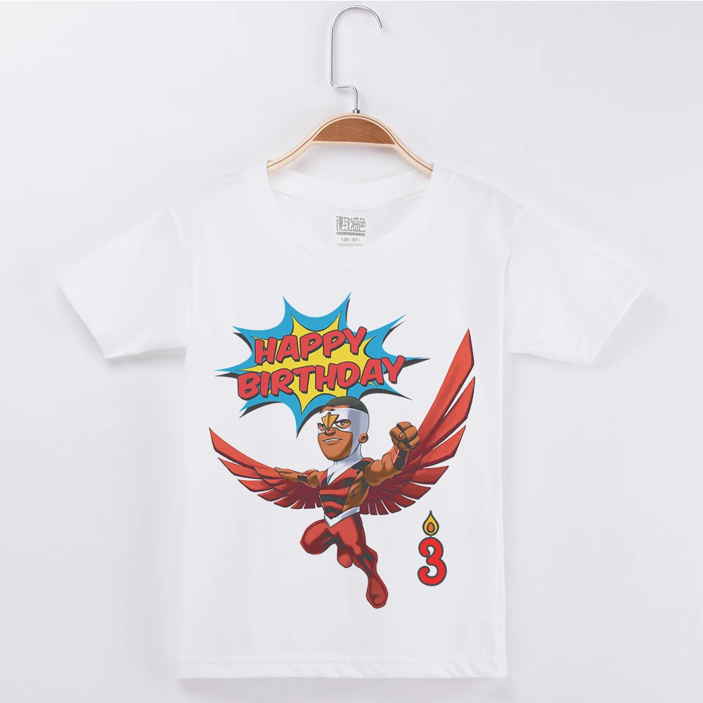 

Avengers Printing Happy Birthday Tshirt Boys T Shirts Children White Cotton Short Sleeve Basic T-Shirt Creative Child Boy Tees