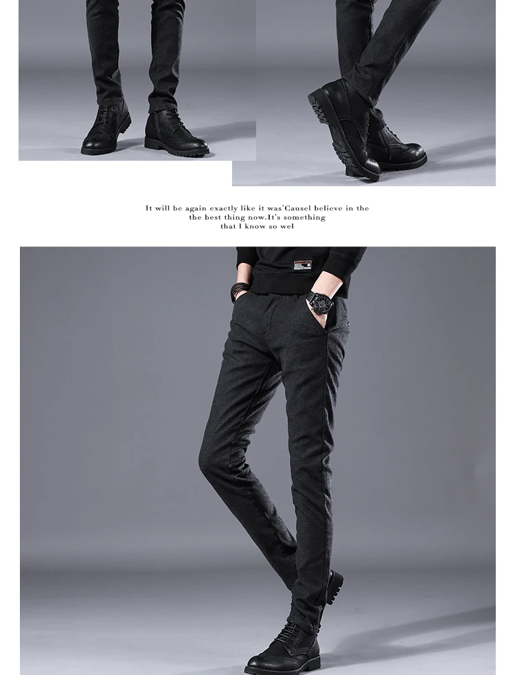 HTB1ZjWRLwHqK1RjSZFgq6y7JXXaT Men's Business Casual Pants Trend Designer Korean Style Slim Male Trousers Classic Plaid High Quality Straight Stretch Pants Men