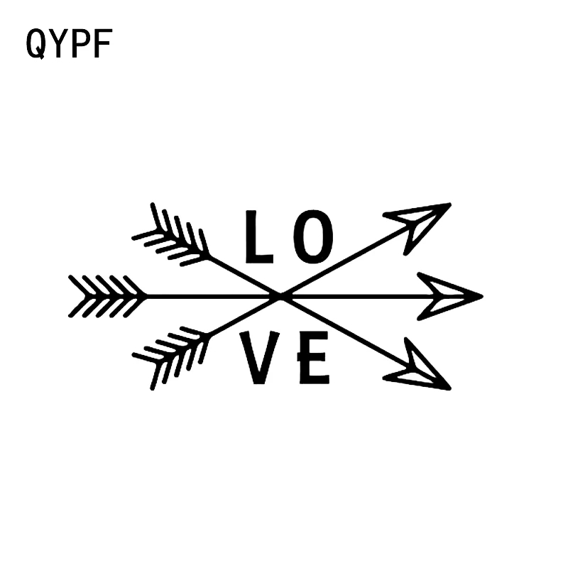 

QYPF 16.1*7.3CM Mysterious LOVE Archery Hunting Decor Car Sticker Vinyl Accessories Bumper Window Silhouette C16-1709