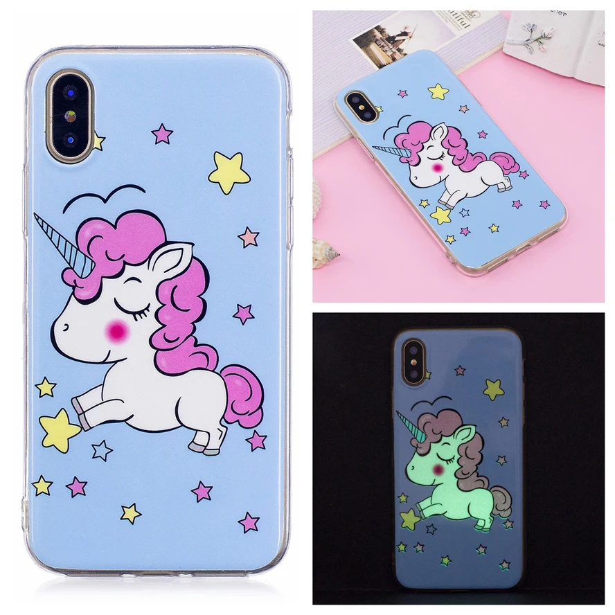 Luminous Case For iPhone X 6 6S Plus Soft TPU Glowing in the dark Slim phone Cases Coque 6s 7 8 5S SE Cover | Мобильные телефоны и