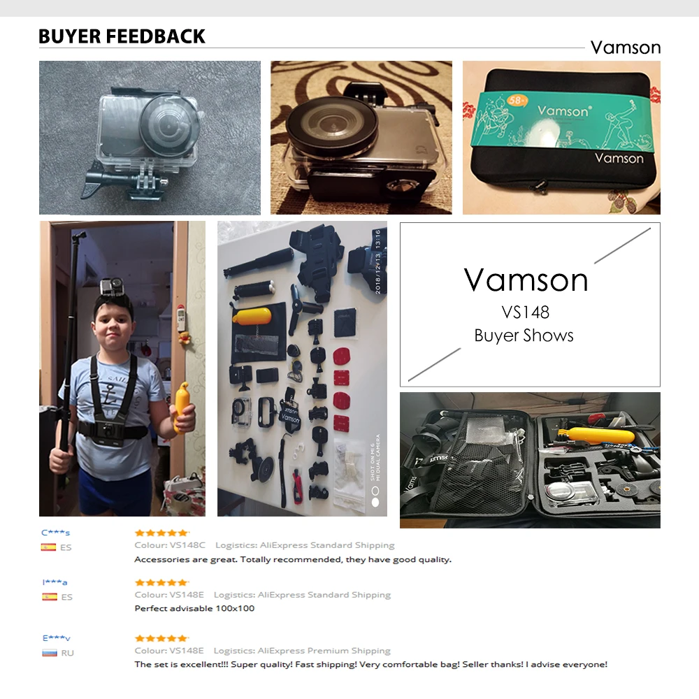 Комплект аксессуаров Vamson VS148 для Xiaomi MIJIA водонепроницаемый корпус каркас штатив