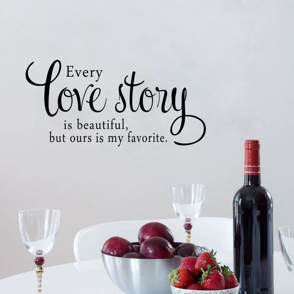 Every Love Story is Beautiful Vinyl Wall Decal Sticker Housewares
