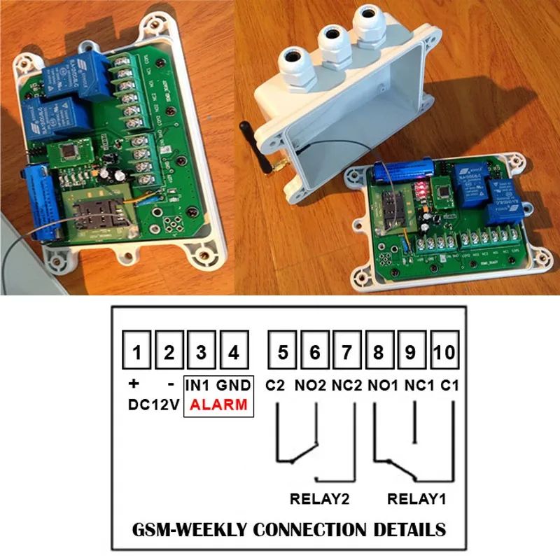 Через GSM-WEEKLY GSM Дистанционное управление коробка(модель: GSM-WEEKLY)(WEEKY таймер функция) сигнализация вход батарея на борту