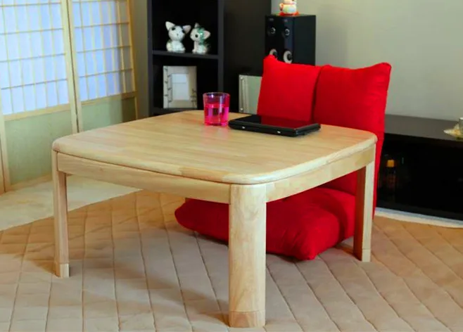 

Modern Furniture Legs Wood Kotatsu Foot Warmer Heated Table Square 80cm Natural Living Room Japanese Style Tatami Table Design