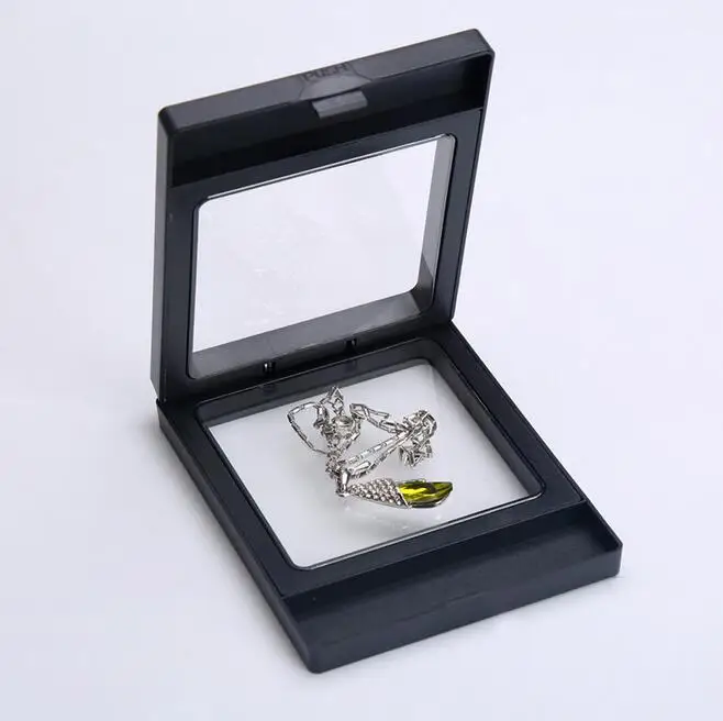 PET мембранное Ювелирное кольцо Ожерелье Дисплей Держатель подарочная упаковка коробка защита ювелирных изделий камень плавающий Презентация Органайзер