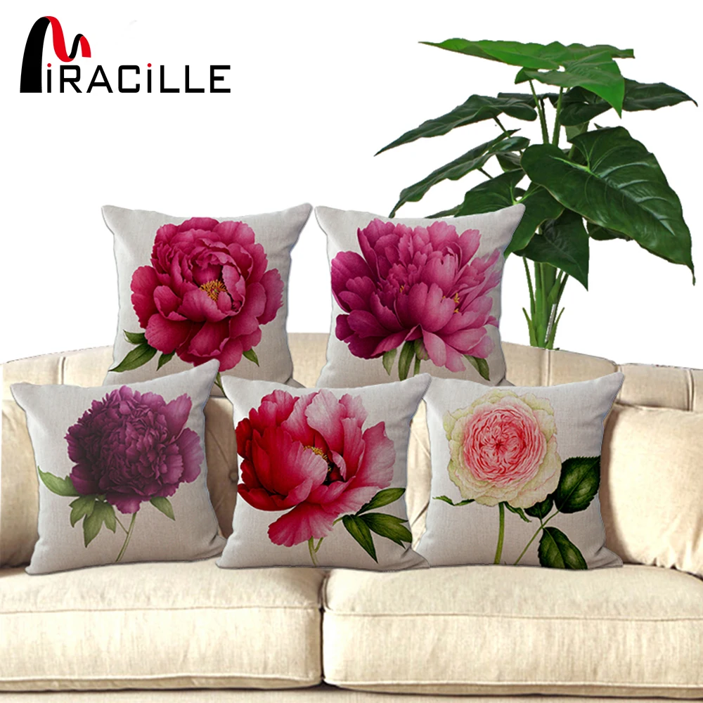 

Square 18" Cushion Without Insert Flowers Printed Decorative Sofas Throw Waist Cushions Car Seat Pillows Outdoor Decor P1001