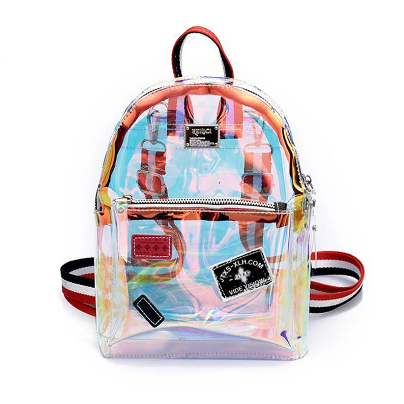 Женский прозрачный мини рюкзак Bolsos модный школьный из ПВХ два размера S M|Рюкзаки|