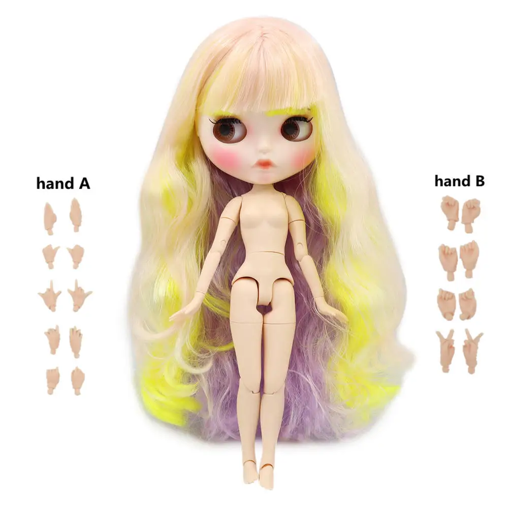 Blyth кукла ледяная 1/6 шарнир тело DIY обнаженные игрушки BJD модные куклы девушка подарок Специальное предложение на продажу с ручной набор A& B - Цвет: rainbow