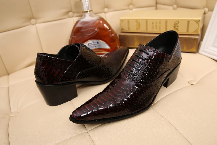 Picture as As Apontado Vestido Couro Python De Alto Picture Sapatos Salto Masculino Pele Formal Homens Mens Sapato Dedo Social Oxford Casamento TqUwAUF