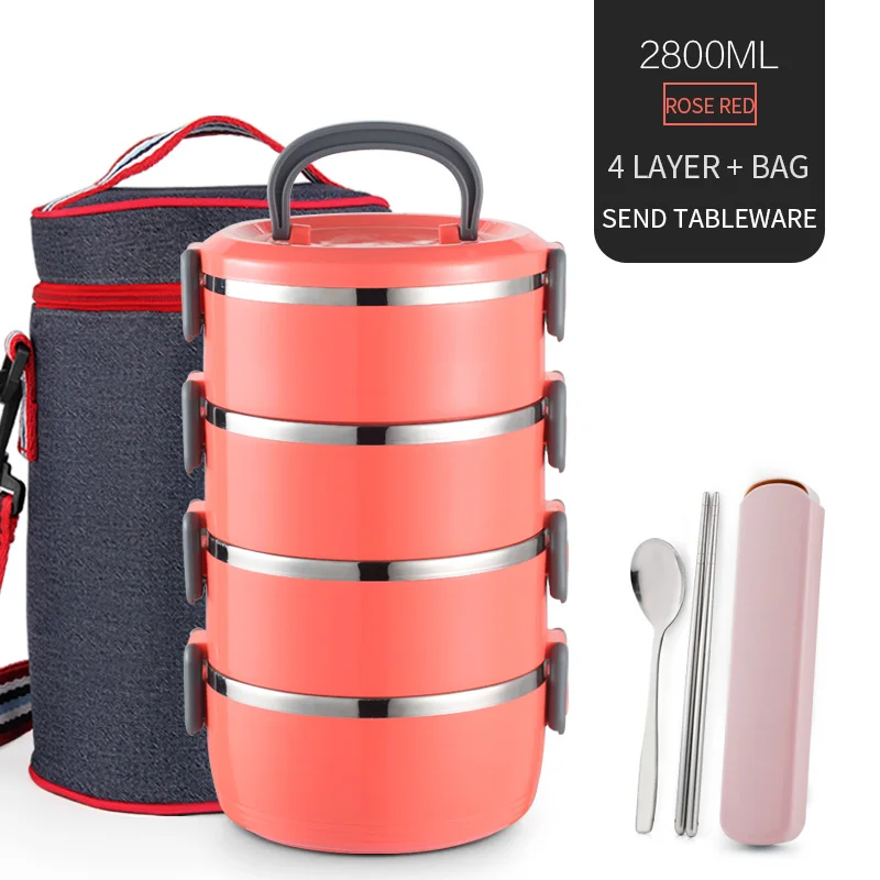4 Layer Set Orange WORTHBUY японский тепловой Ланч-бокс для детей из нержавеющей стали контейнер для еды герметичный Bento box Детская школьная коробка для еды - Цвет: 4 Layer Set Orange