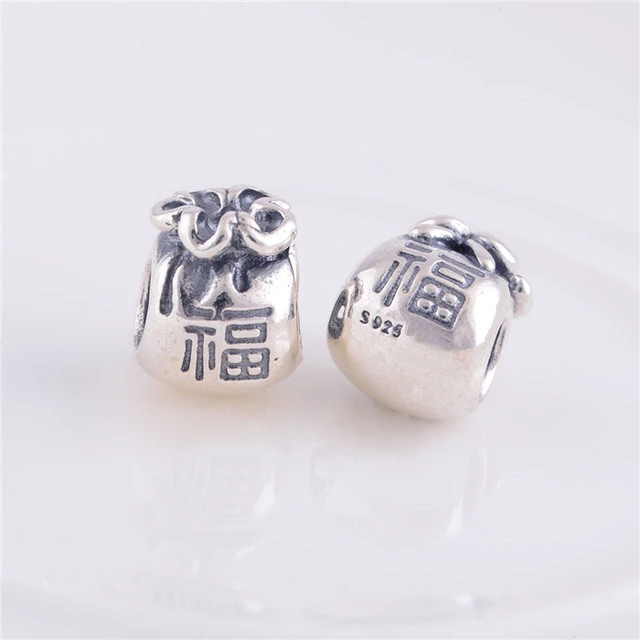 Sterling Silver Good Fortune Money Bag Charm Beads Fit Sterling Silver Good Fortune Money Bag Charm Beads Fit Original Pandora Charms Bracelet Jewelry