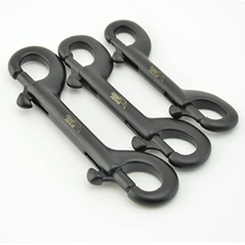 1 Pcs Heavy Duty Double End Bolt Snaps 316 Stainless Steel Hook for Scuba Diving Diver Black 90mm/100mm/115mm Fishing 