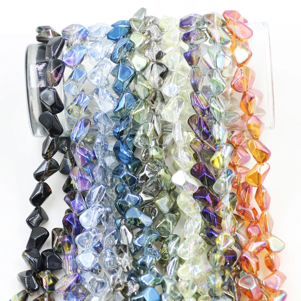 

20pcs Transparent AB Color 10*16mm Irregular Polygonal Glass Beads For Women Jewelry Accessories Making DIY Bracelets