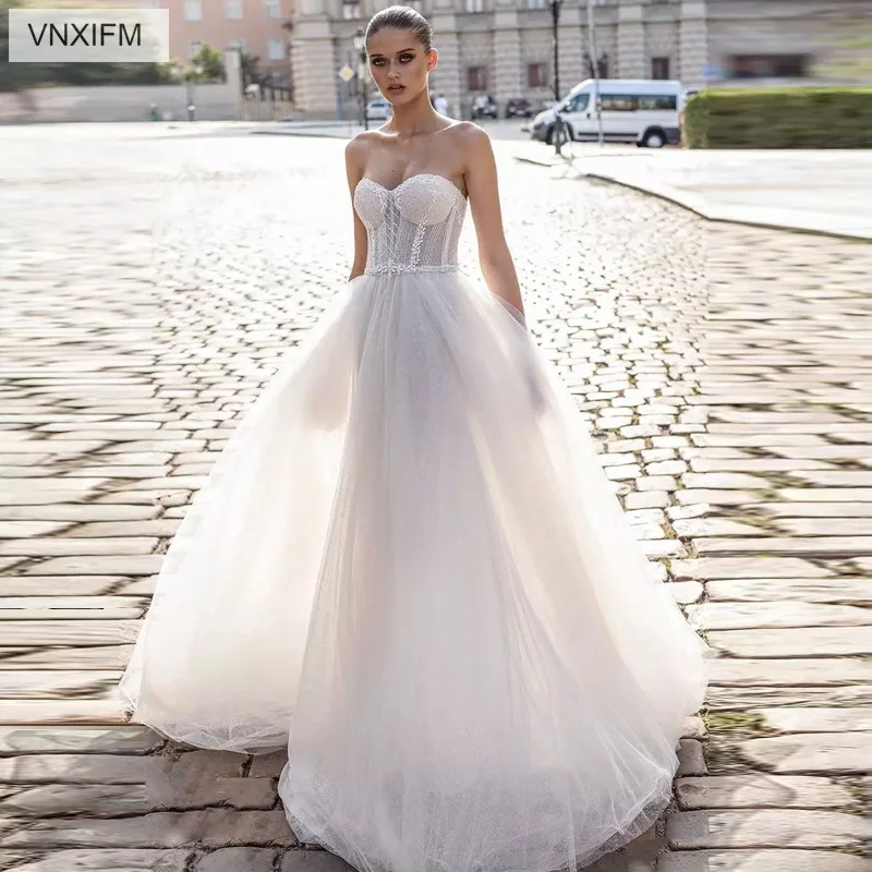 Big Sale Vnxifm 2019 New Elegant Tulle Beach Wedding Dresses