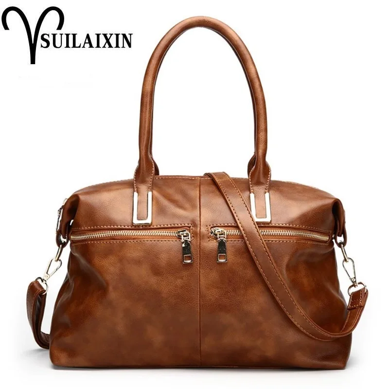 

women designer leather hobo bucket bags large capacity solid retro vintage boston handbag luxury messenger tote bag high quality