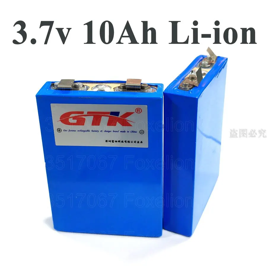 7pcs GTK 3 7v 10ah Li Ion Battery 10ah 3 7v 30A Discharge 10000mah Cell 