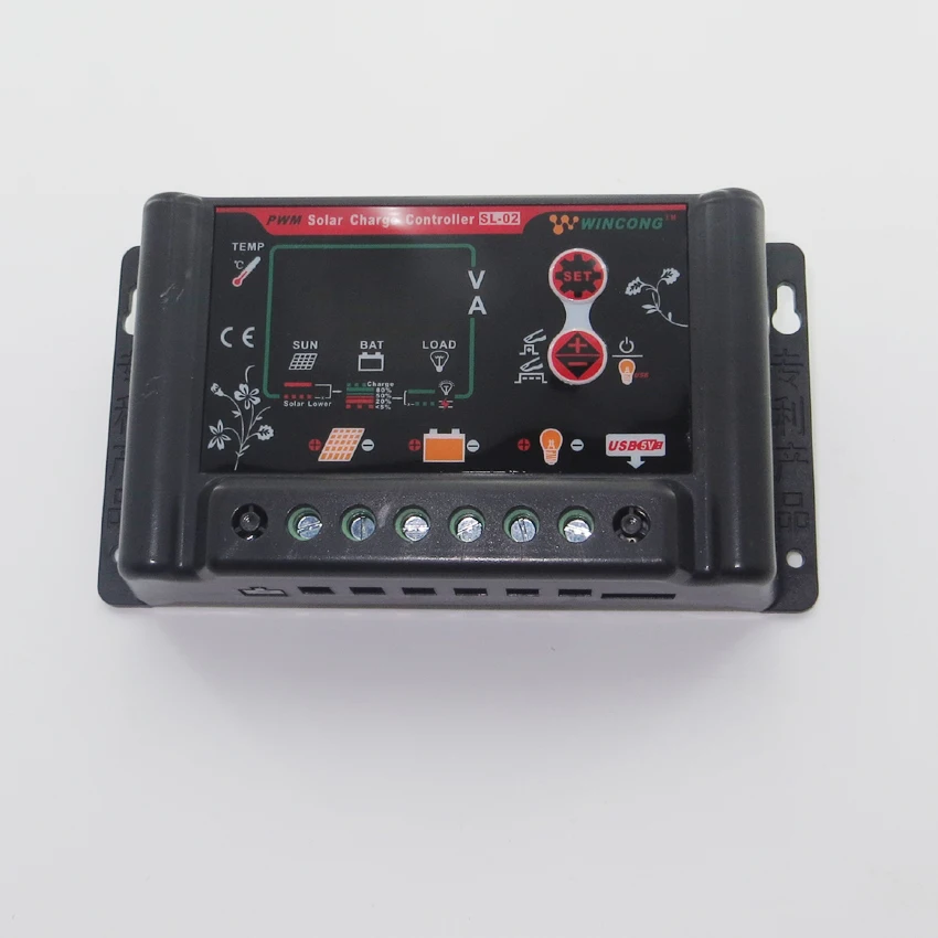 

10A 12V 24V auto Li Li-ion lithium LiFePO4 batteries Solar Charge Controller