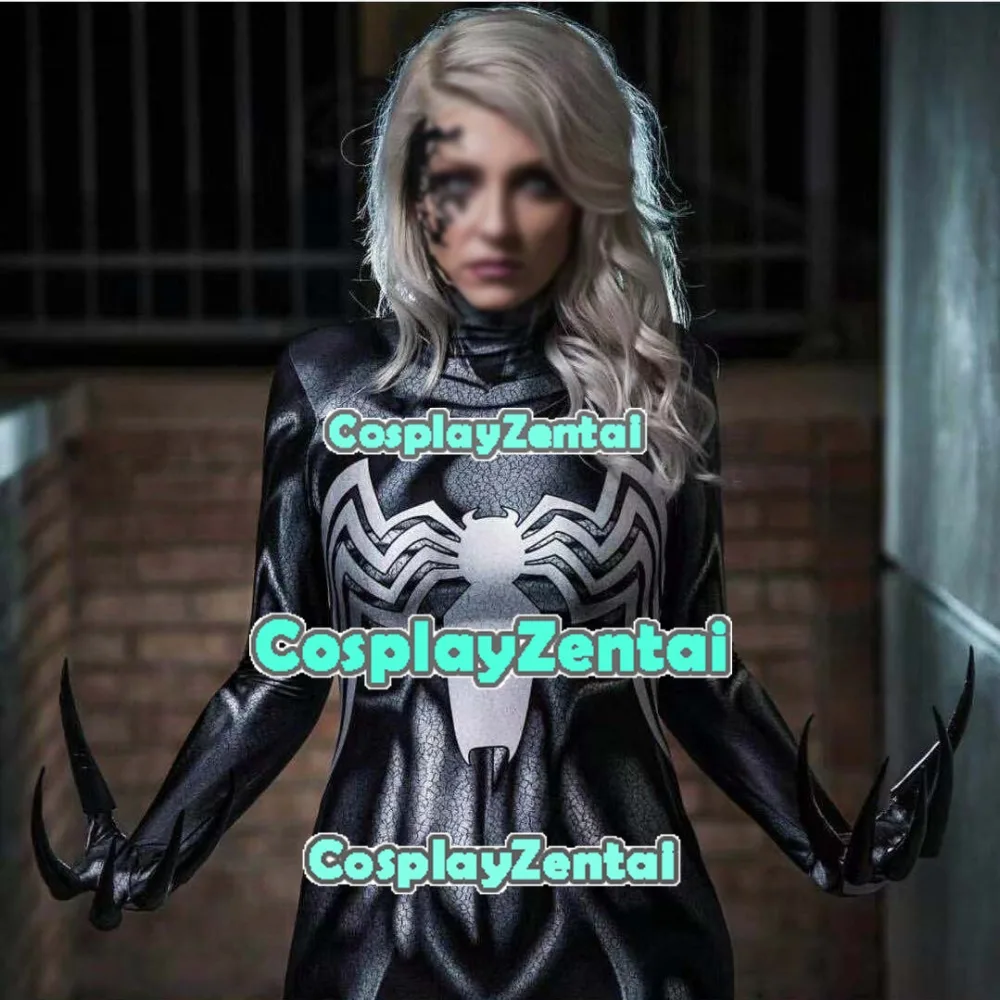 

Venom 2018 She-Venom Anne Weying 3D Printed High Quality Spandex Costume Spider Woman Cosplay Costume Custom Made no mask