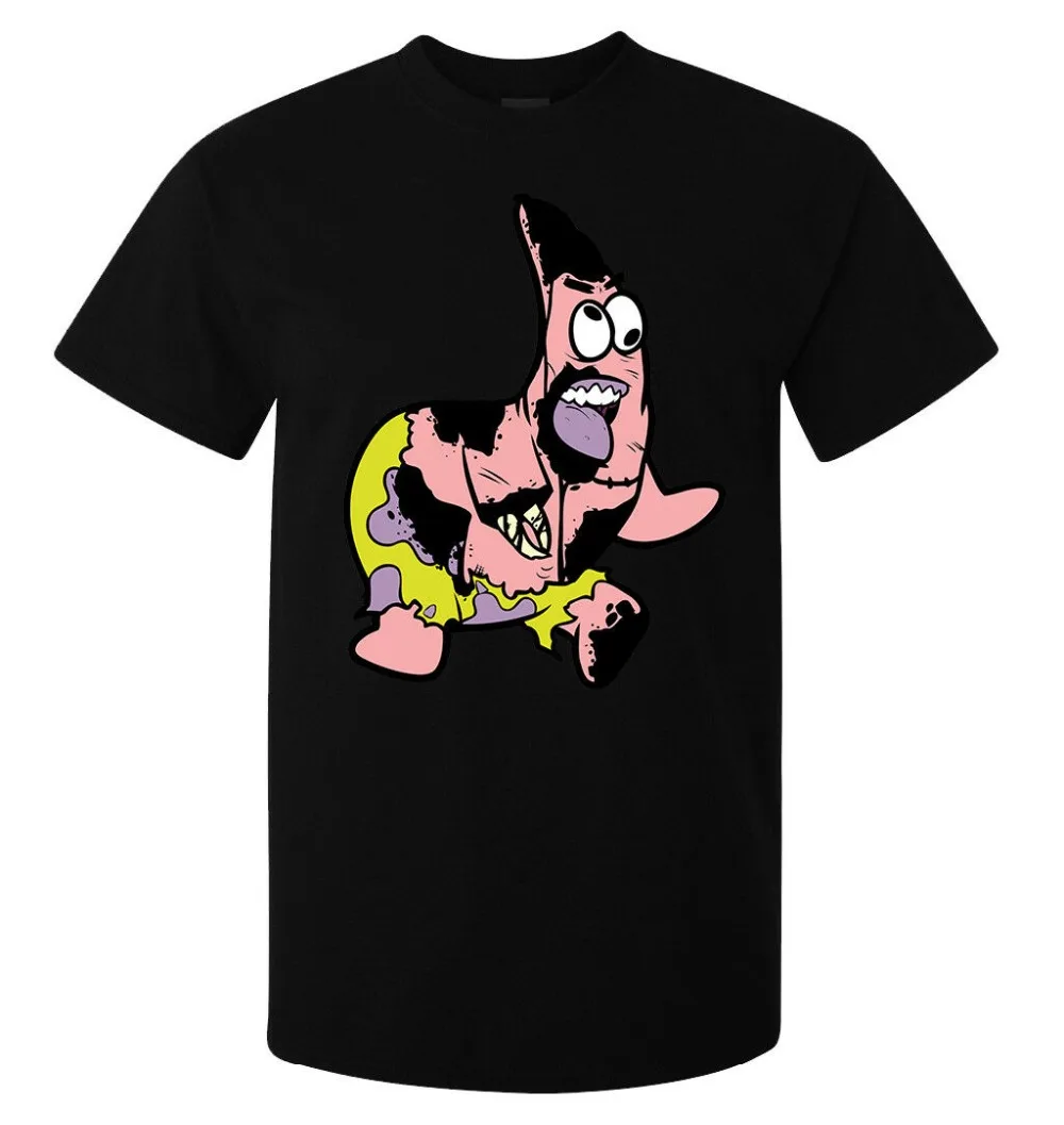 

Spongebob Squarepants Patrik The Star Zombie Art Men'S T Shirt Black Top T-Shirt 2019 T Shirts for Men Cotton Summer Style Men