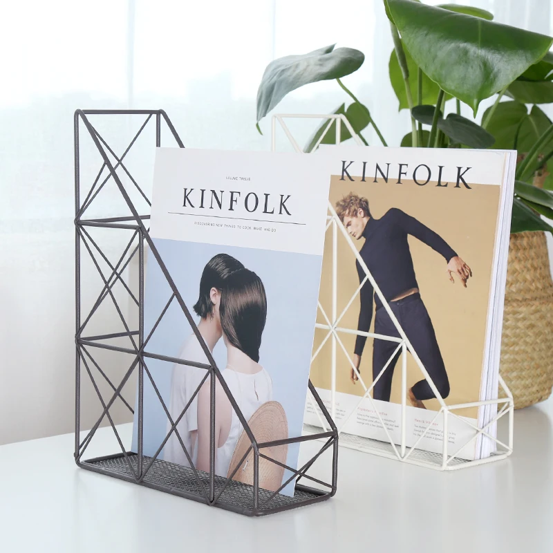 Metal Bookshelf Desk Organizer Deskktop Office File Storage Rack