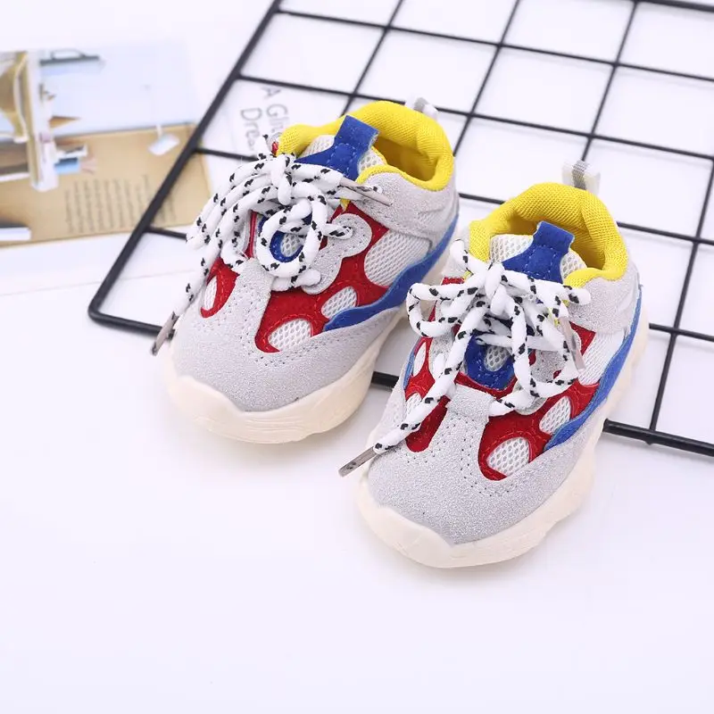 1 Pair Baby Lace up Sports Shoes Boys Girls Soft Anti Slip Rubber Soles