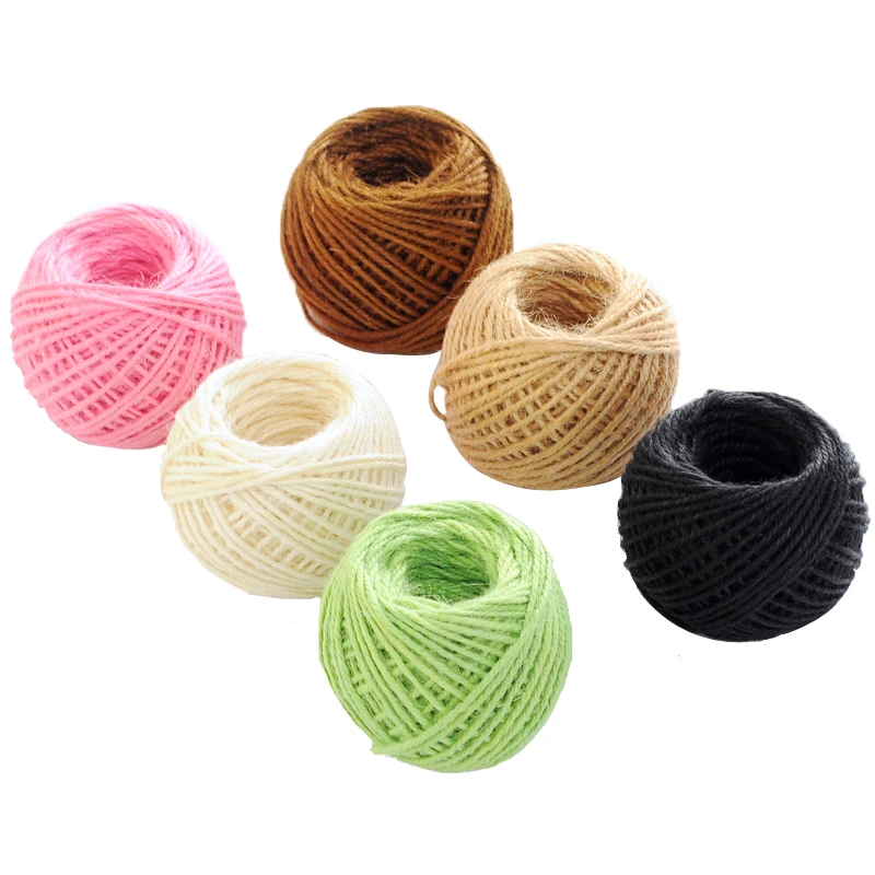 

20m Colorful Jute Roll String Hemp Rope Party Wedding Gift Wrapping Cords Thread DIY Scrapbooking Florists Craft Decor