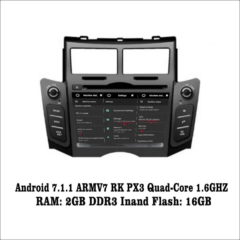 Sale Liislee Android 7.1 2G RAM For Toyota Yaris 2005~2011 Car Radio Audio Video Multimedia DVD Player WIFI DVR GPS Navi Navigation 1