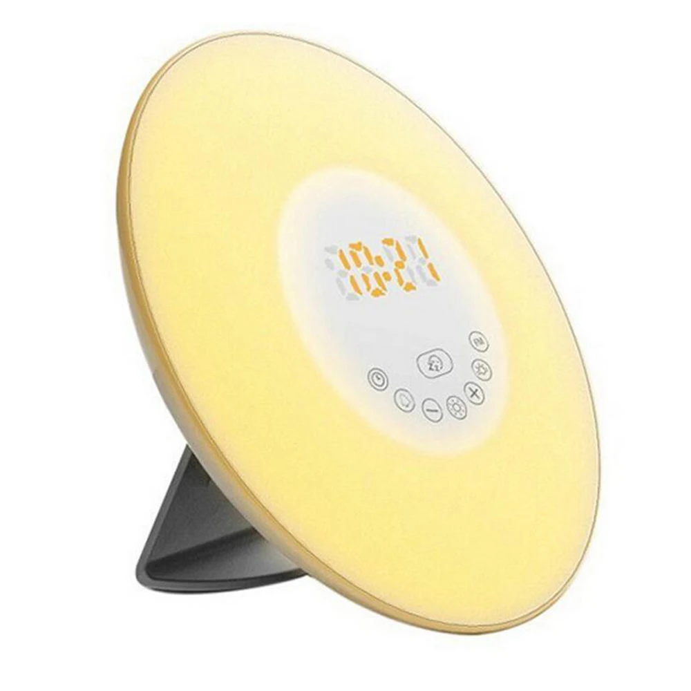 Simulated Sunrise Sunset Wake Up Digital LED Alarm Clock FM Radio