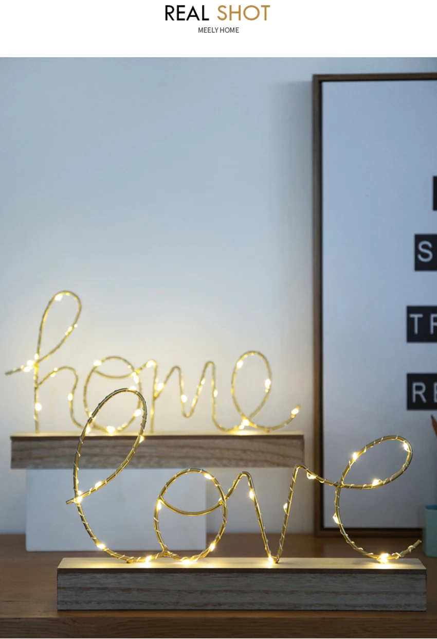 Любовь/дома форма письмо декоративные лампы рабочего ночник спальня декор в гостиную творческий романтический лампы атмосферные Огни