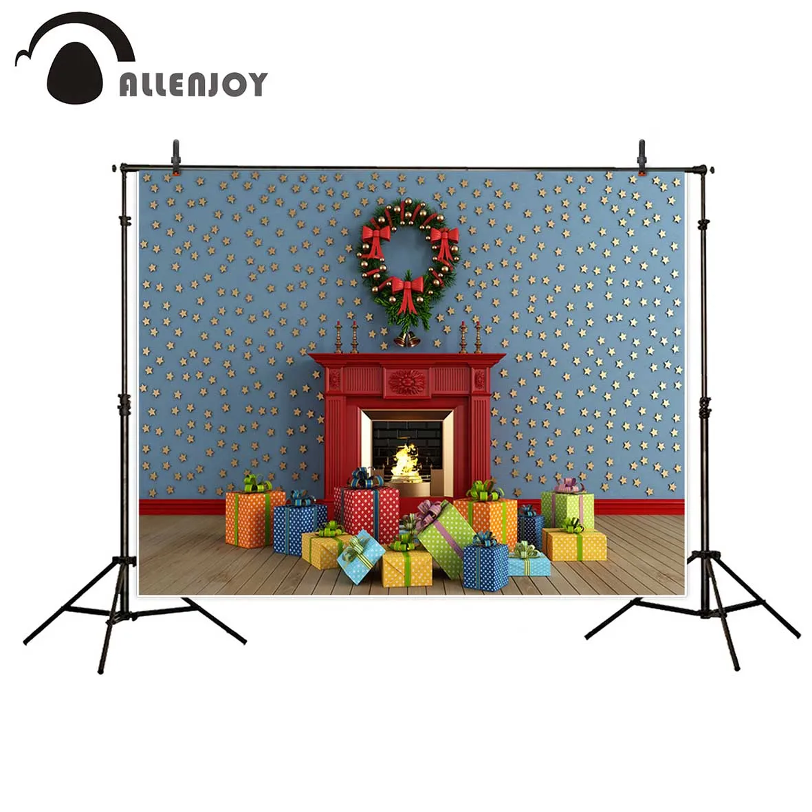 Allenjoy фон для фотосъемки синие настенные звезды рождественские подарки огненная