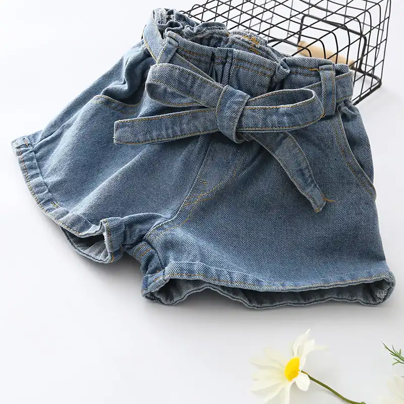 jean shorts with tie belt