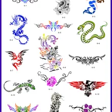 unit6 15 дизайнов символ тигра Золотой Феникс временные трафареты для тату-машины Книга для аэрографа краски спрей компрессор комплект