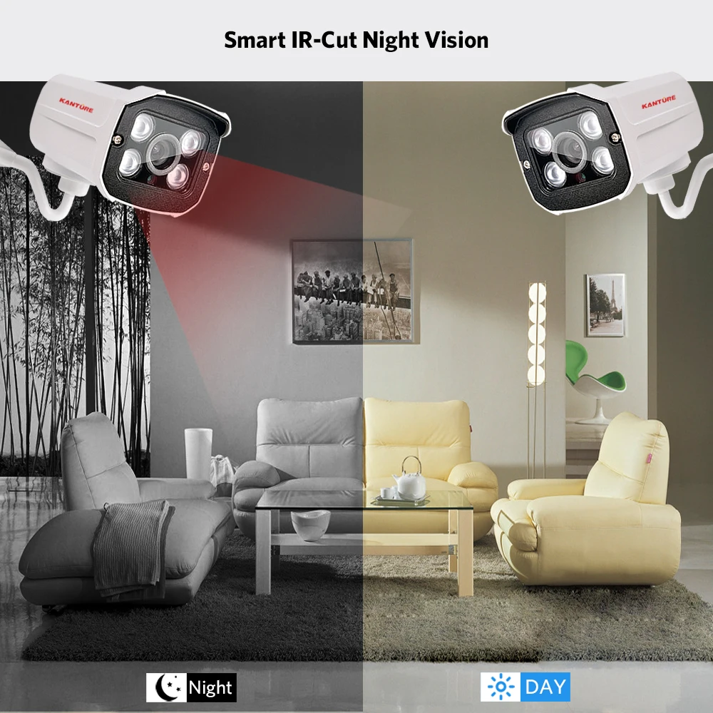 KANTURE h.265 + 8CH 4MP cctv dvr kit Система видеонаблюдения 4.0MP система IP66 Водонепроницаемая