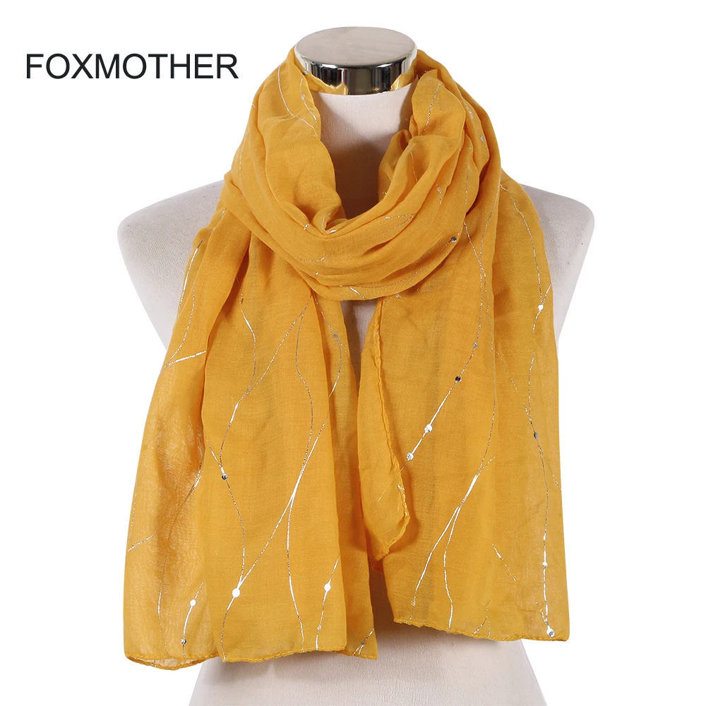 Женский шарф FOXMOTHER новый модный розовый и желтый лента из фольги полосатый шаль
