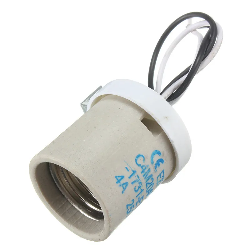 Lamp Base E27 Lampholders Socket Wire Ceramic Heat Lamp Fitting Base