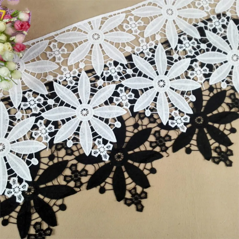 

By meter black and white water-soluble lace accessories handmade DIY garment skirt collar hem decoration