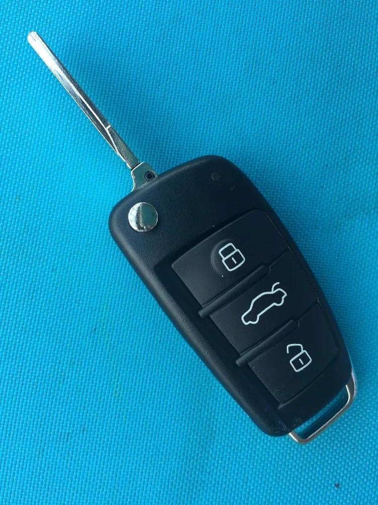 

Folding Flip 3 Button Remote Key Shell Cover Fob For Audi Q7 A3 A4 A6 A6L A8 TT Fob Case blank No logo