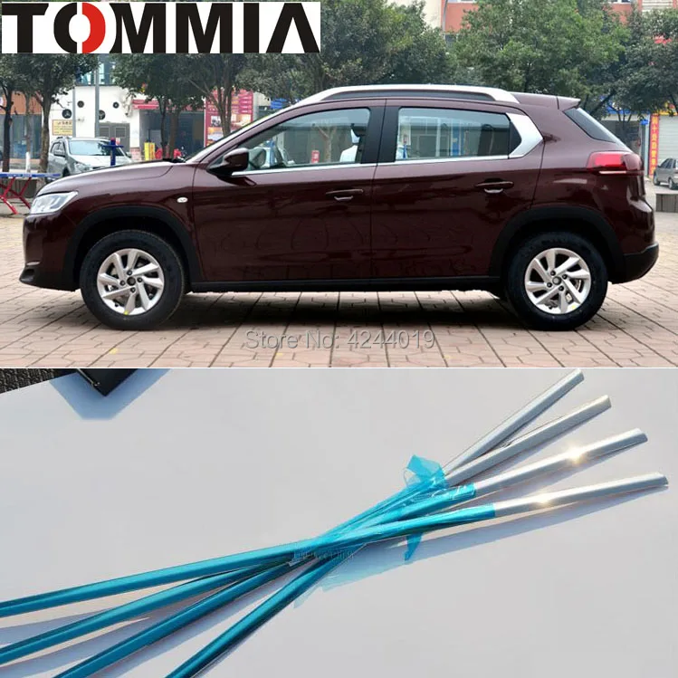 

TOMMIA 4pcs Stainless Steel Chrome Bottom Window Frame Sill Trim For Citroen C3-XR Car Accessories