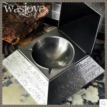 Европейские Большие размеры пирамиды Резьба креативные пепельницы с крышками сигарета бездымный пепельницы сигарет машина YHG004