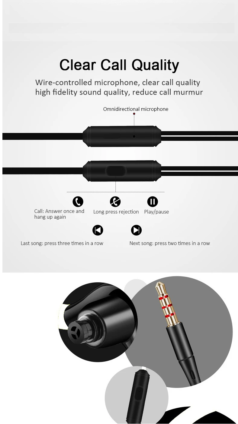 CHUYI Earphone Bass Sound Sport Headphone With MIC For IPhone 5 6 6s Xiaomi Samsung Headset Fone De Ouvido Auriculares MP3
