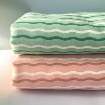 

1Pcs 235 * 100 cm/ 92 *39 inch Cotton Fabric Fresh Stripe Handmade For Clothing / Bedding Sheet / Bedding Set