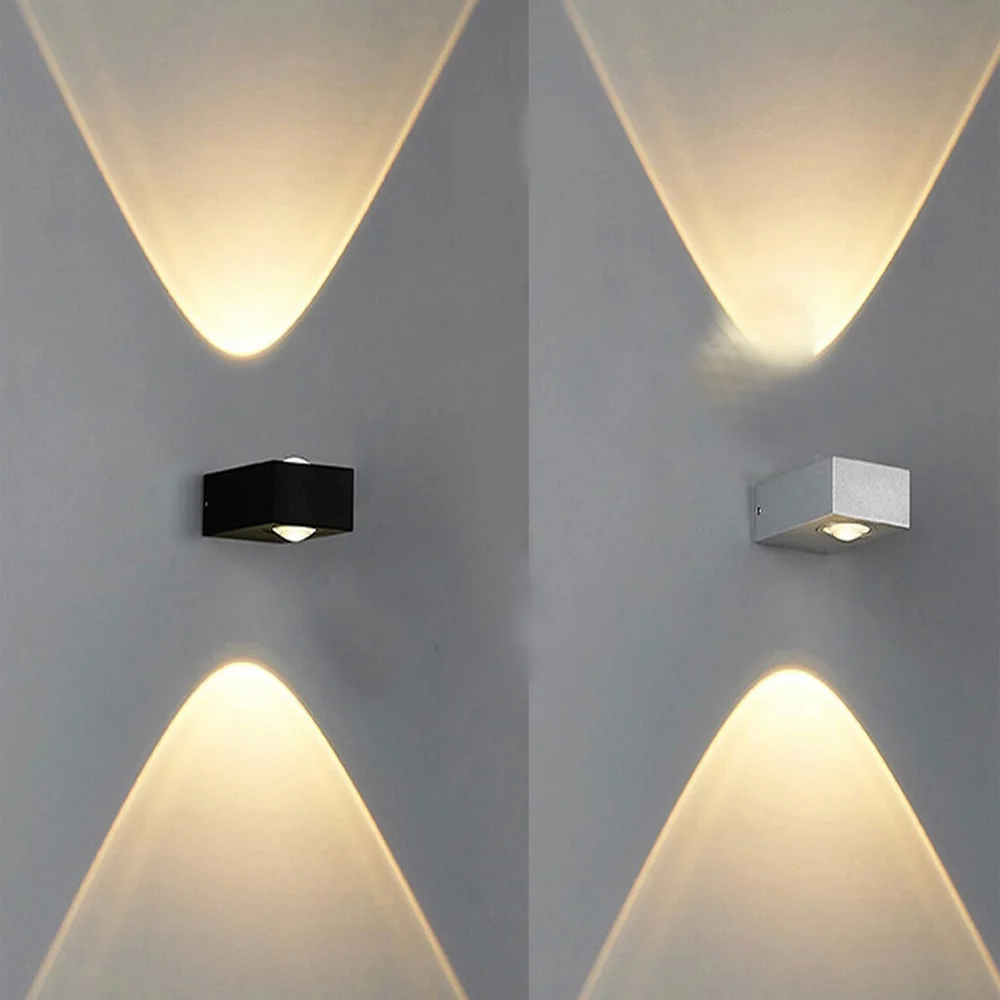 Free shipping aluminum modern COB 6W bedroom LED wall lamp light direct