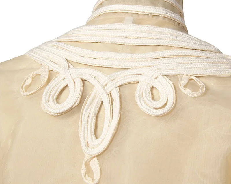 Stad Col Femmes Couture Trois Nouveau Jh398 À Manches 2019 Longues En Printemps Organza Lâche Manteau Apricot Veste eam Mode Dimensions tR4Iq