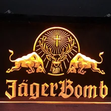 B-271 Егермейстера Ягер бомба голова оленя бар пивной паб-клуб 3D знаки светодиодный неоновый свет войти Винтаж Home Decor