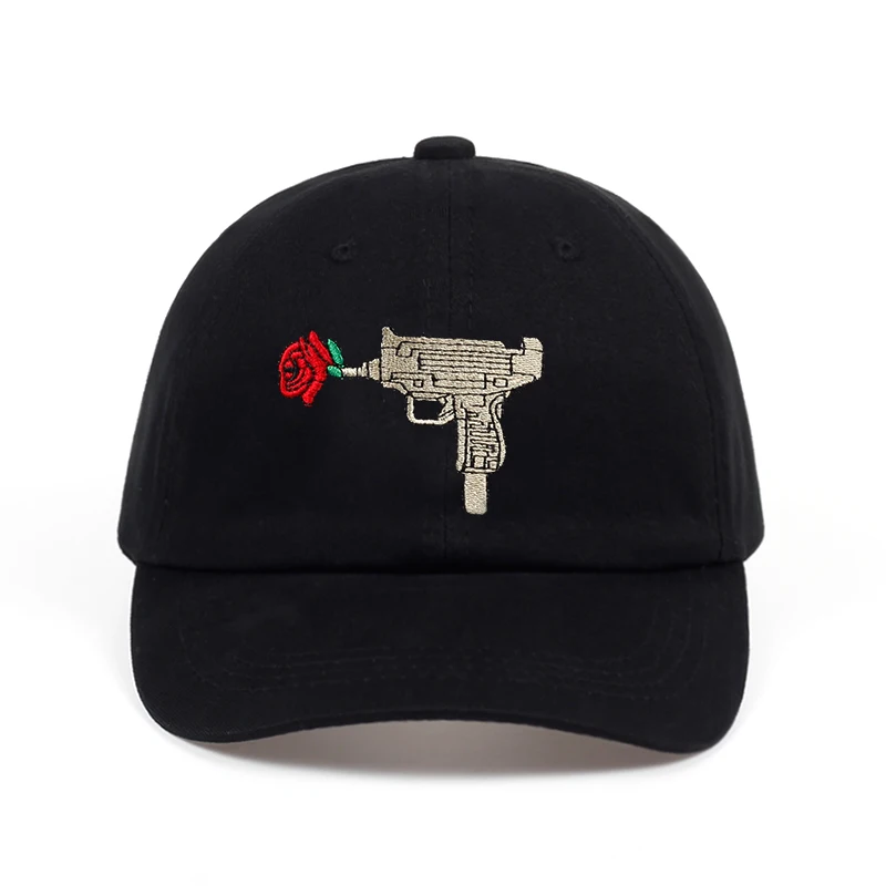 Горячая пистолет УЗИ бейсболка с вышивкой розы Ak47 Snapback US Fashion Casquette Dad Hat хлопок унисекс Bone de marque головные уборы с козырьком - Цвет: Uzi rose