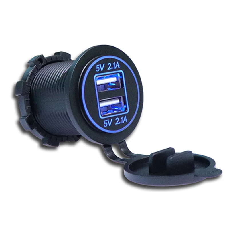 

12-24V USB Cigarette Lighter Charger for Motorcycle Auto Truck LED Car 4.2A Dual USB Charger Power Adapter Outlet Power