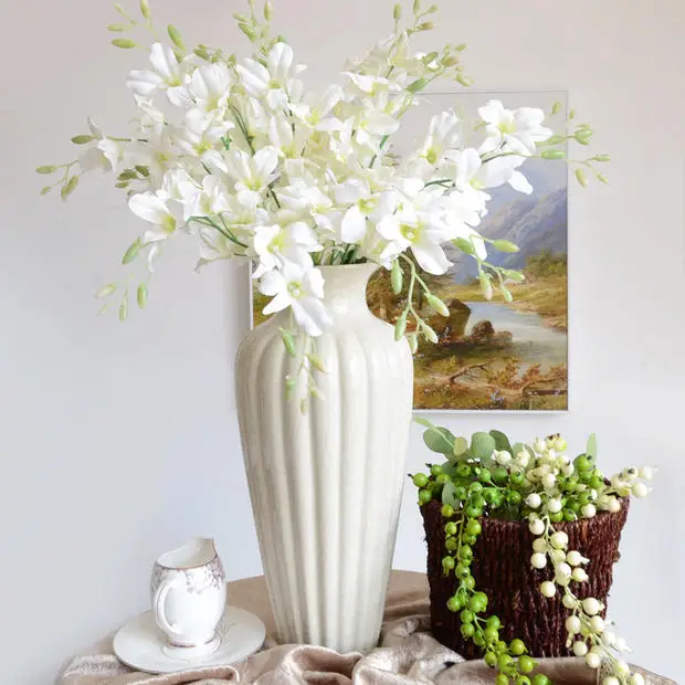 

Elegant Dancing Phalaenopsis Artificial Silk Flowers Christmas Home Ornament Bouquet Wedding Centerpieces Decorations Supplies