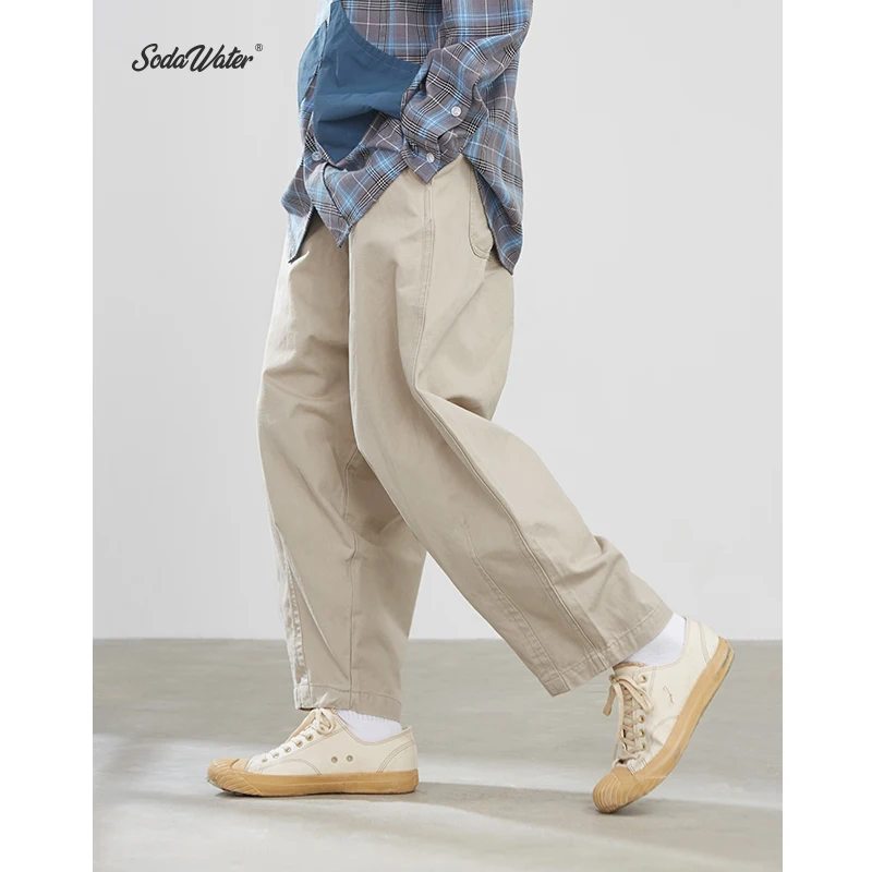 Sodaводяные мужские широкие брюки хип-хоп однотонные повседневные шаровары для мужчин в японском стиле осенние джоггеры брюки для мужчин 94198SS
