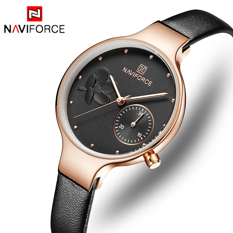 

NAVIFORCE Brand Luxury Women Fashion Quartz Watch Ladies Casual Leather Watches Waterproof Lady Wrist Watch Relogio Feminino